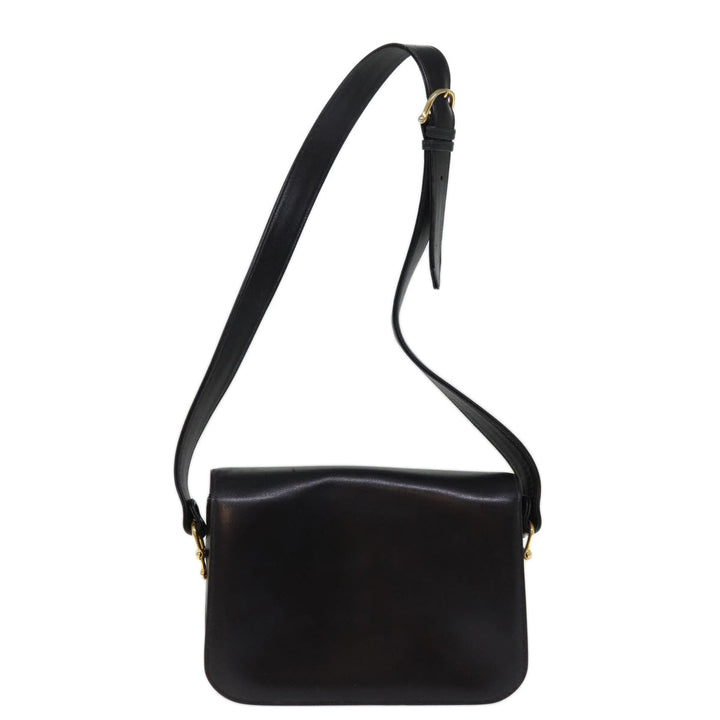 Celine Horse Carriage Shoulder Bag Leather Black  14459