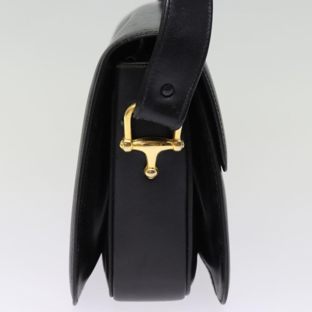 Celine Horse Carriage Shoulder Bag Leather Black  14459