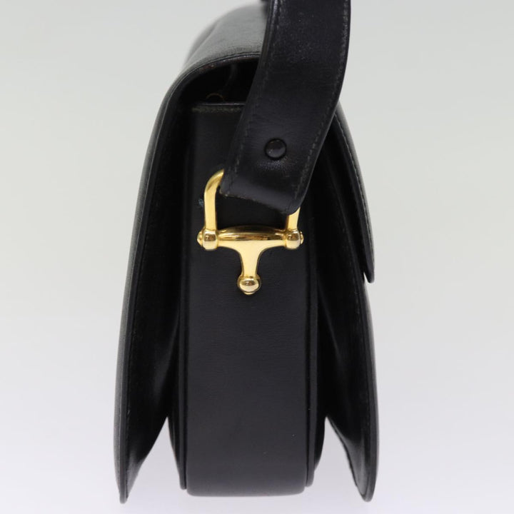 Celine Horse Carriage Shoulder Bag Leather Black  14459