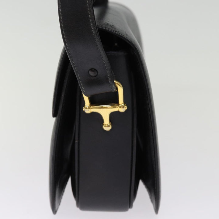 Celine Horse Carriage Shoulder Bag Leather Black  14459
