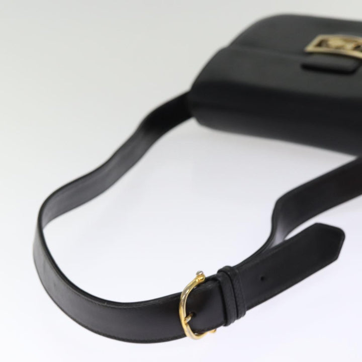 Celine Horse Carriage Shoulder Bag Leather Black  14459