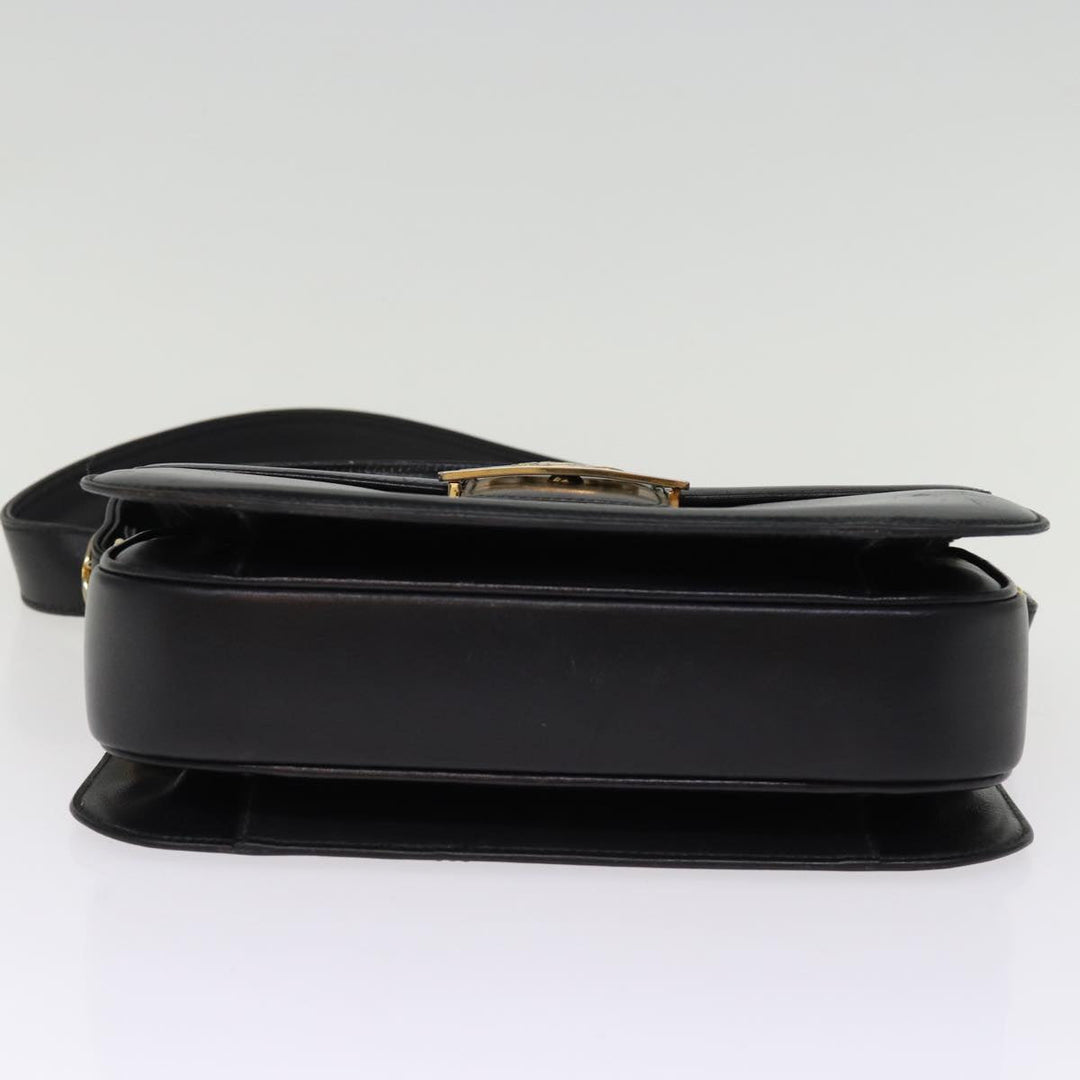 Celine Horse Carriage Shoulder Bag Leather Black  14459