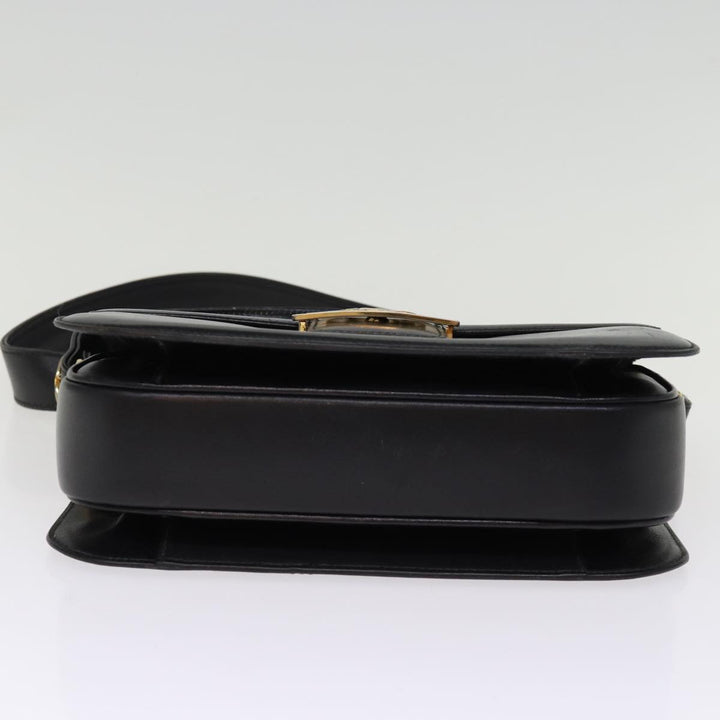Celine Horse Carriage Shoulder Bag Leather Black  14459