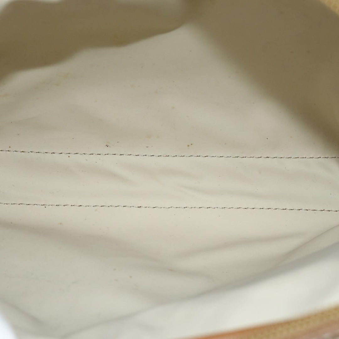CHRISTIAN Top quality Dior Honeycomb Canvas Clutch Bag PVC Leather Beige Auth bs14478