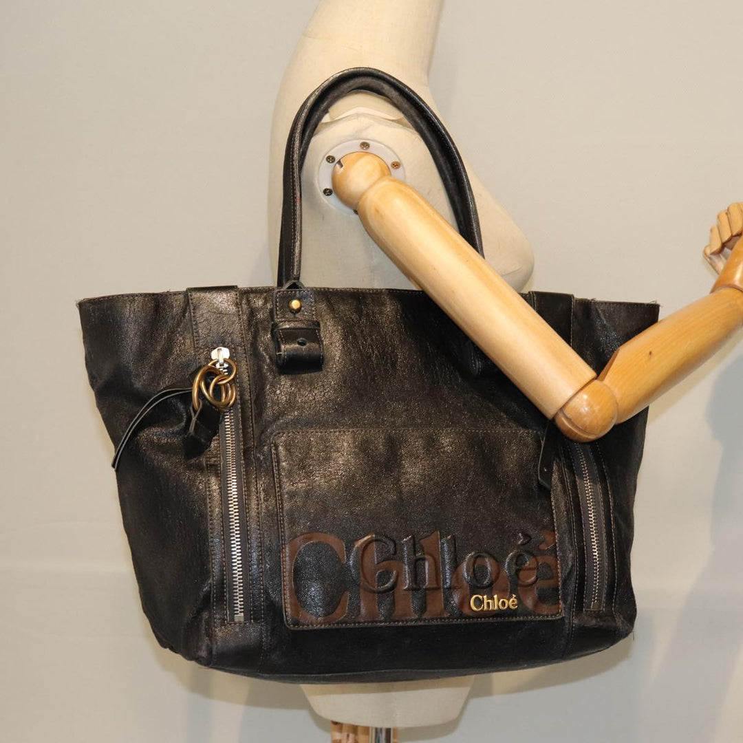 Chloe Hand Bag Leather Black bs14492