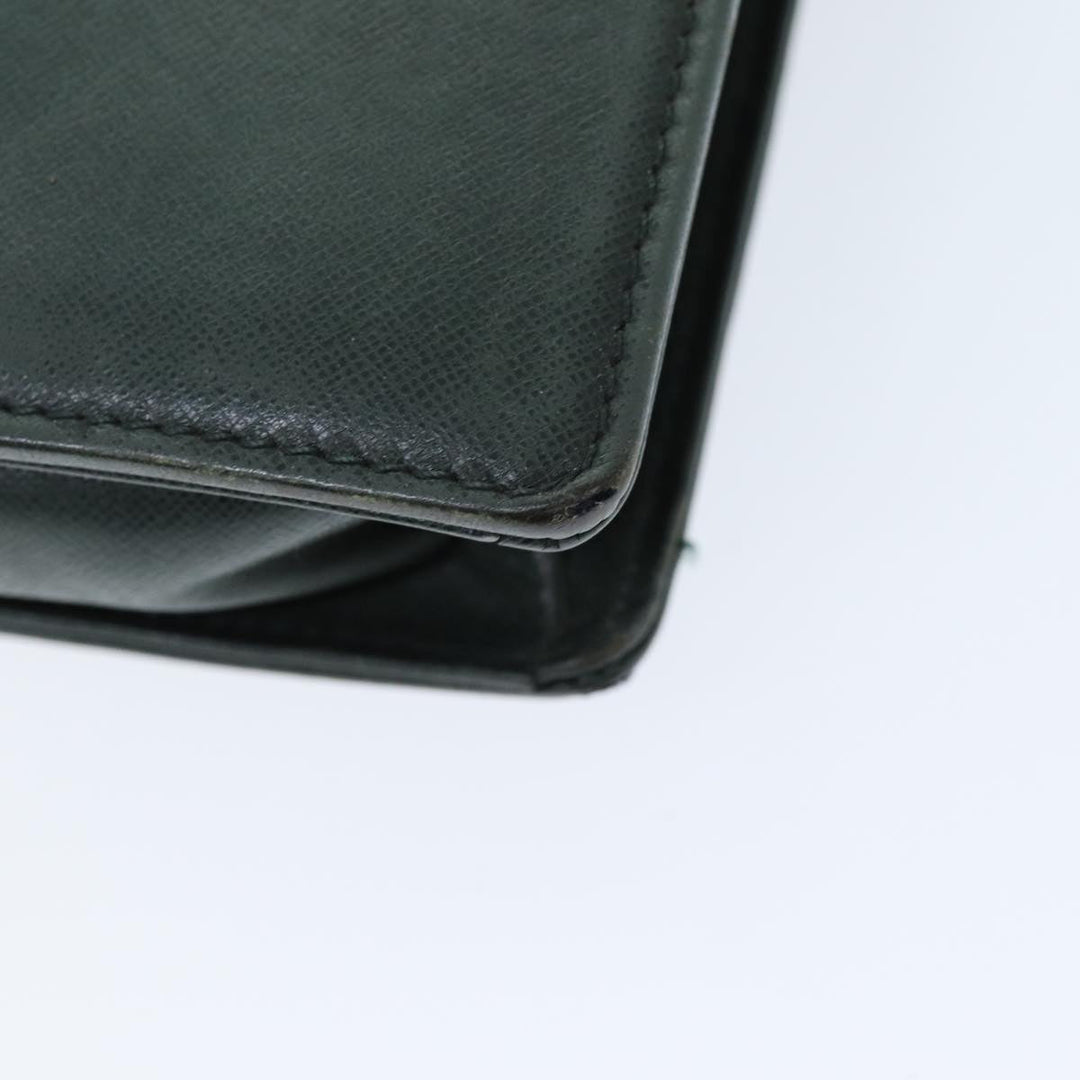 Burberry Clutch Bag Leather Green Auth bs14503