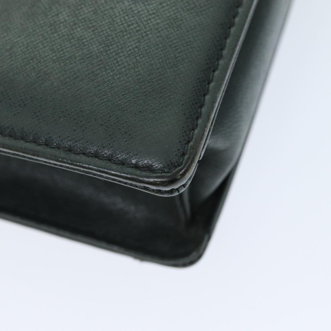 Burberry Clutch Bag Leather Green Auth bs14503