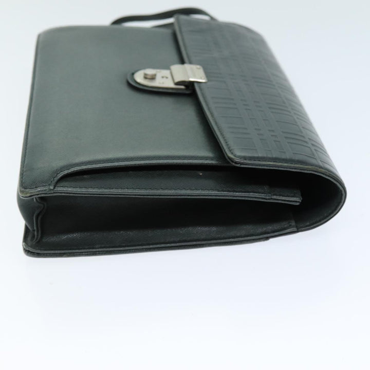 Burberry Clutch Bag Leather Green Auth bs14503