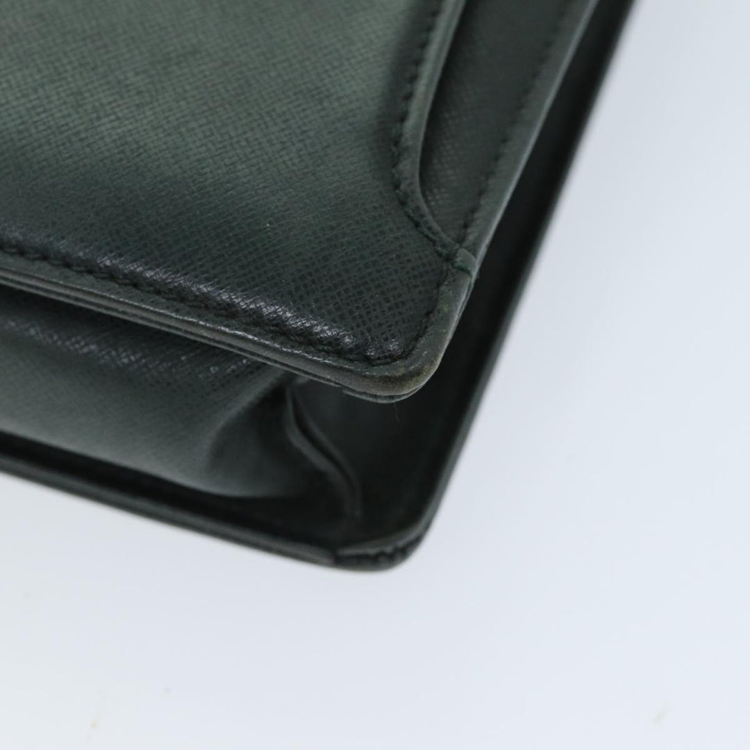 Burberry Clutch Bag Leather Green Auth bs14503