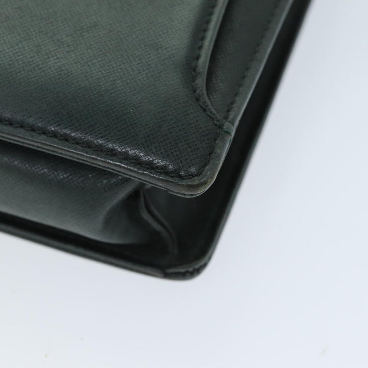 Burberry Clutch Bag Leather Green Auth bs14503