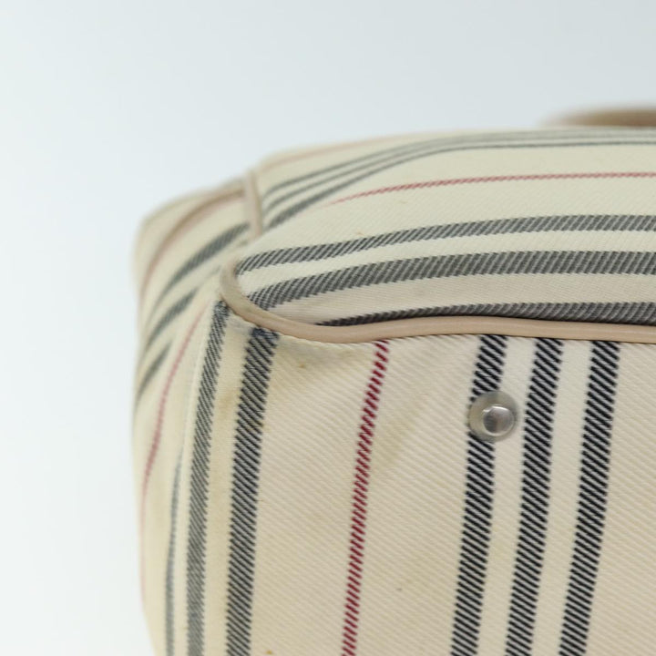 Burberry Hand Bag Canvas Beige Auth bs14508