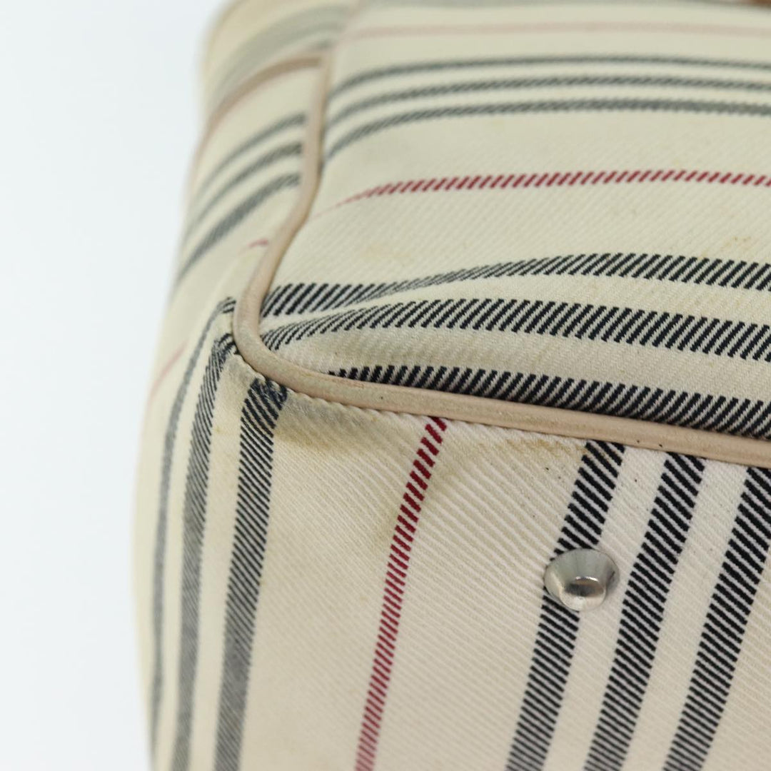 Burberry Hand Bag Canvas Beige Auth bs14508