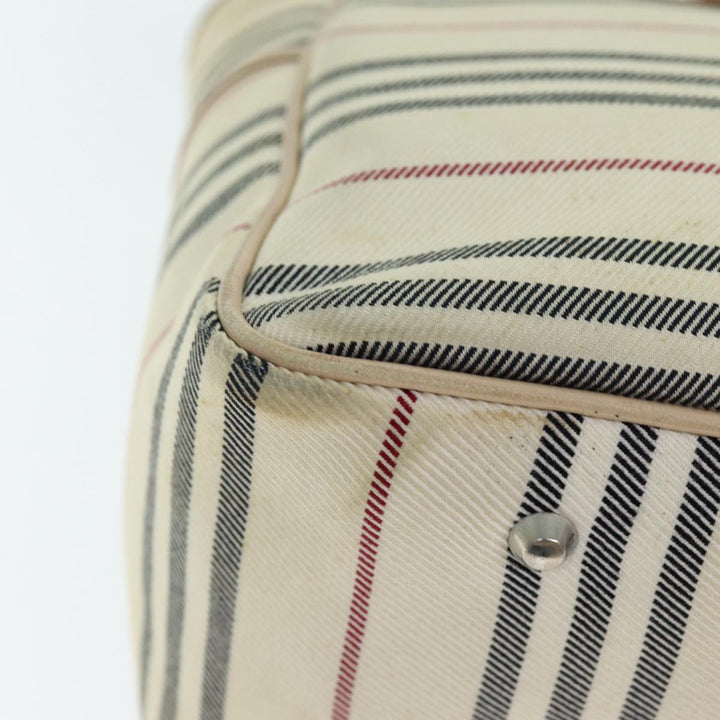 Burberry Hand Bag Canvas Beige Auth bs14508