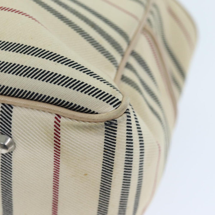 Burberry Hand Bag Canvas Beige Auth bs14508