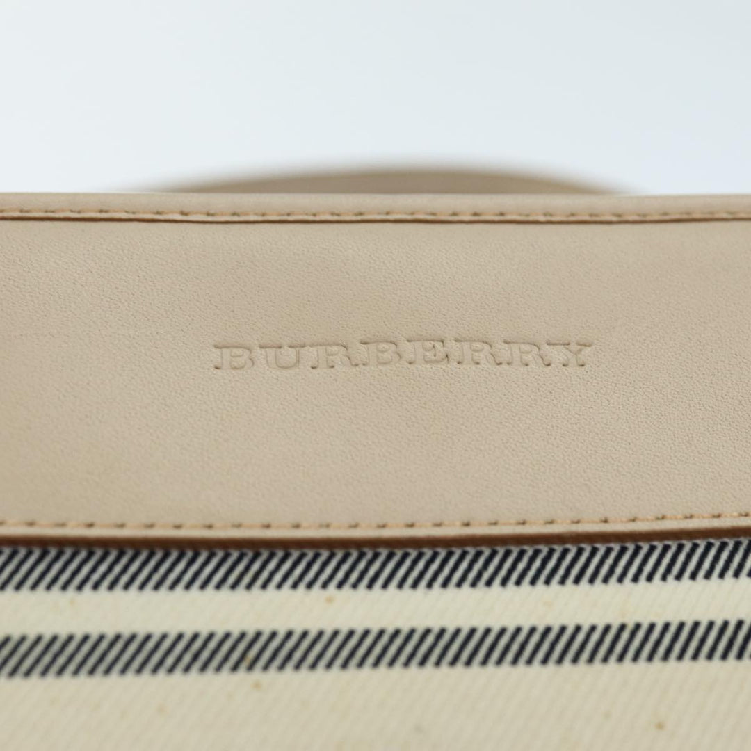 Burberry Hand Bag Canvas Beige Auth bs14508