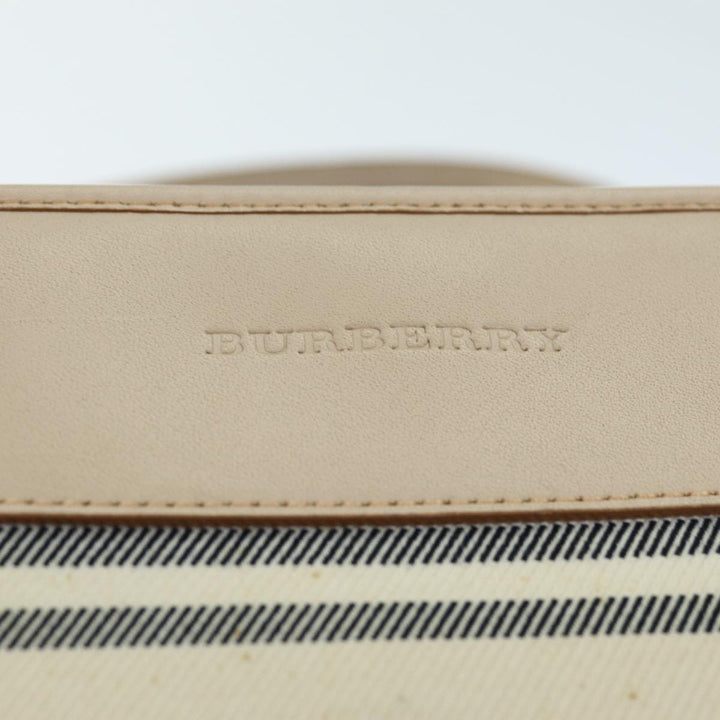 Burberry Hand Bag Canvas Beige Auth bs14508