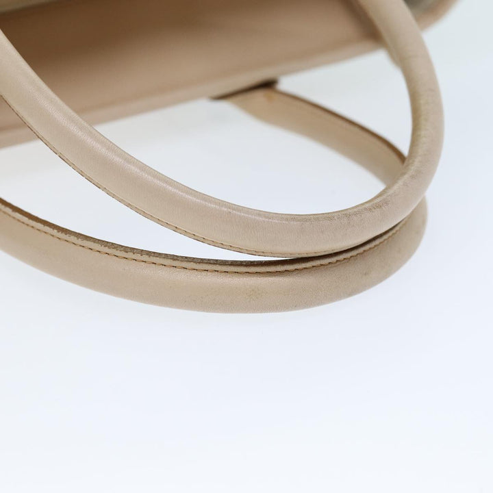 Burberry Hand Bag Canvas Beige Auth bs14508