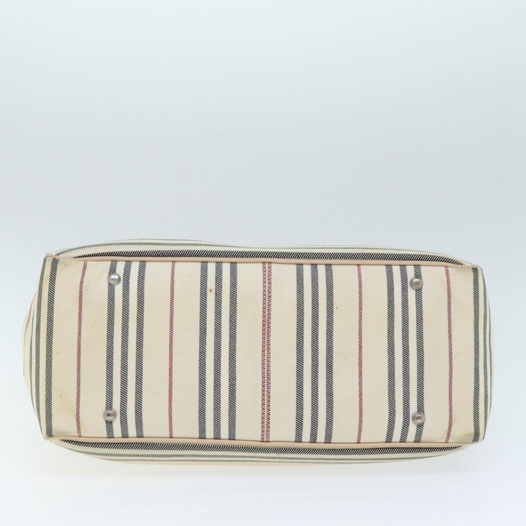 Burberry Hand Bag Canvas Beige Auth bs14508
