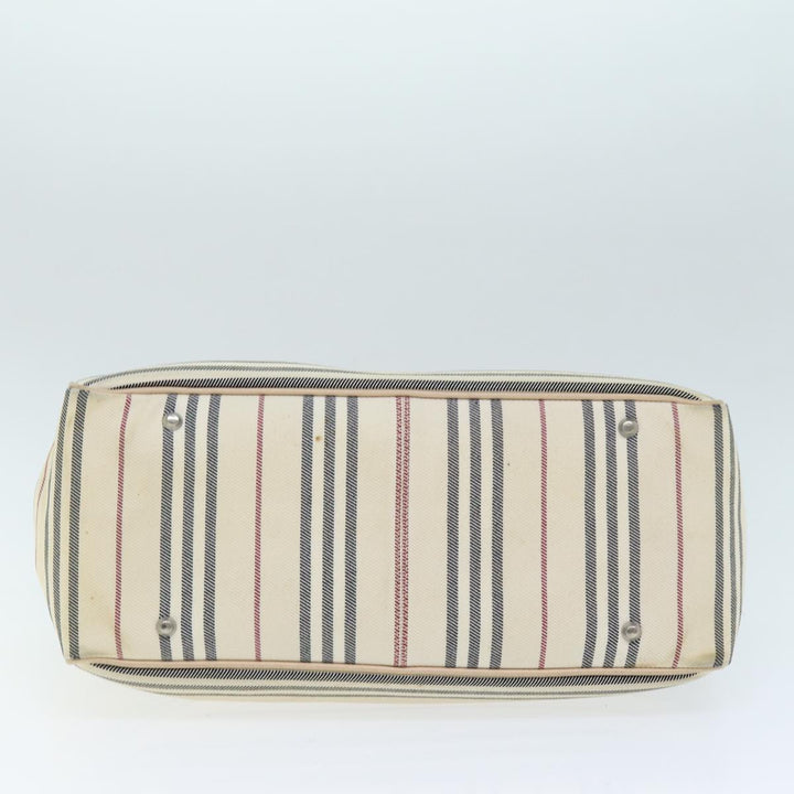 Burberry Hand Bag Canvas Beige Auth bs14508