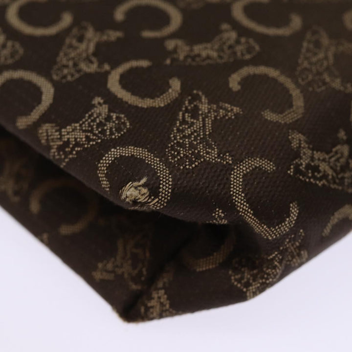 Celine C Macadam Canvas Clutch Bag Brown Auth bs14535