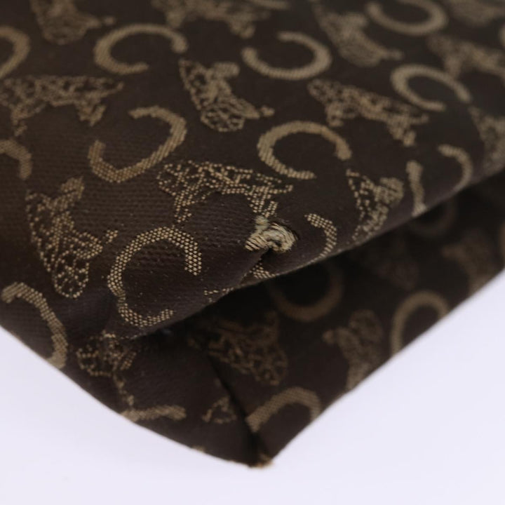 Celine C Macadam Canvas Clutch Bag Brown Auth bs14535