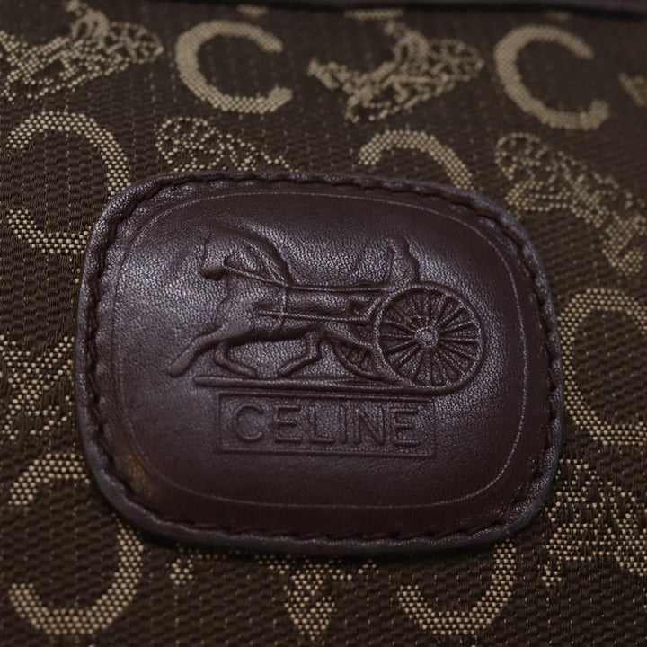 Celine C Macadam Canvas Clutch Bag Brown Auth bs14535
