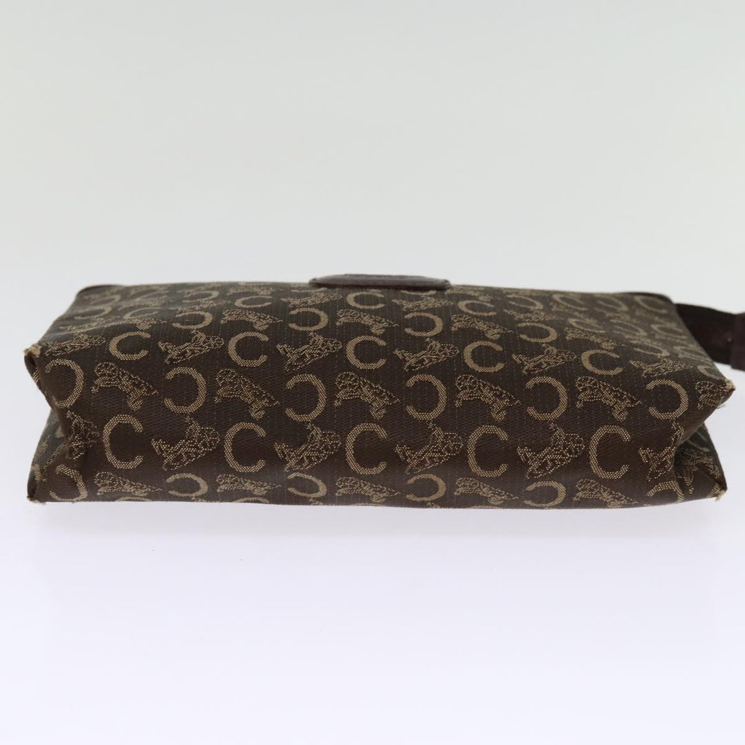 Celine C Macadam Canvas Clutch Bag Brown Auth bs14535