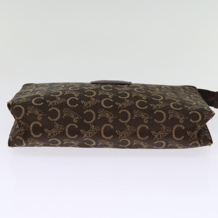 Celine C Macadam Canvas Clutch Bag Brown Auth bs14535