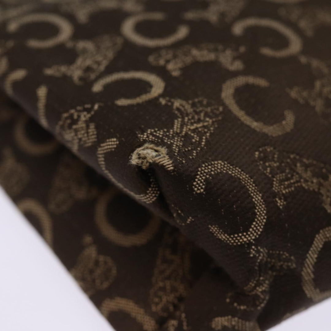 Celine C Macadam Canvas Clutch Bag Brown Auth bs14535