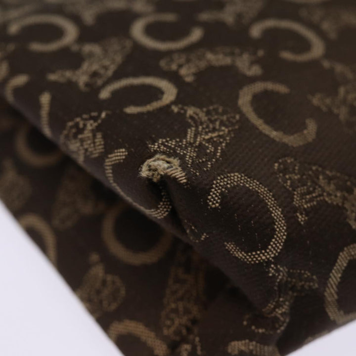 Celine C Macadam Canvas Clutch Bag Brown Auth bs14535
