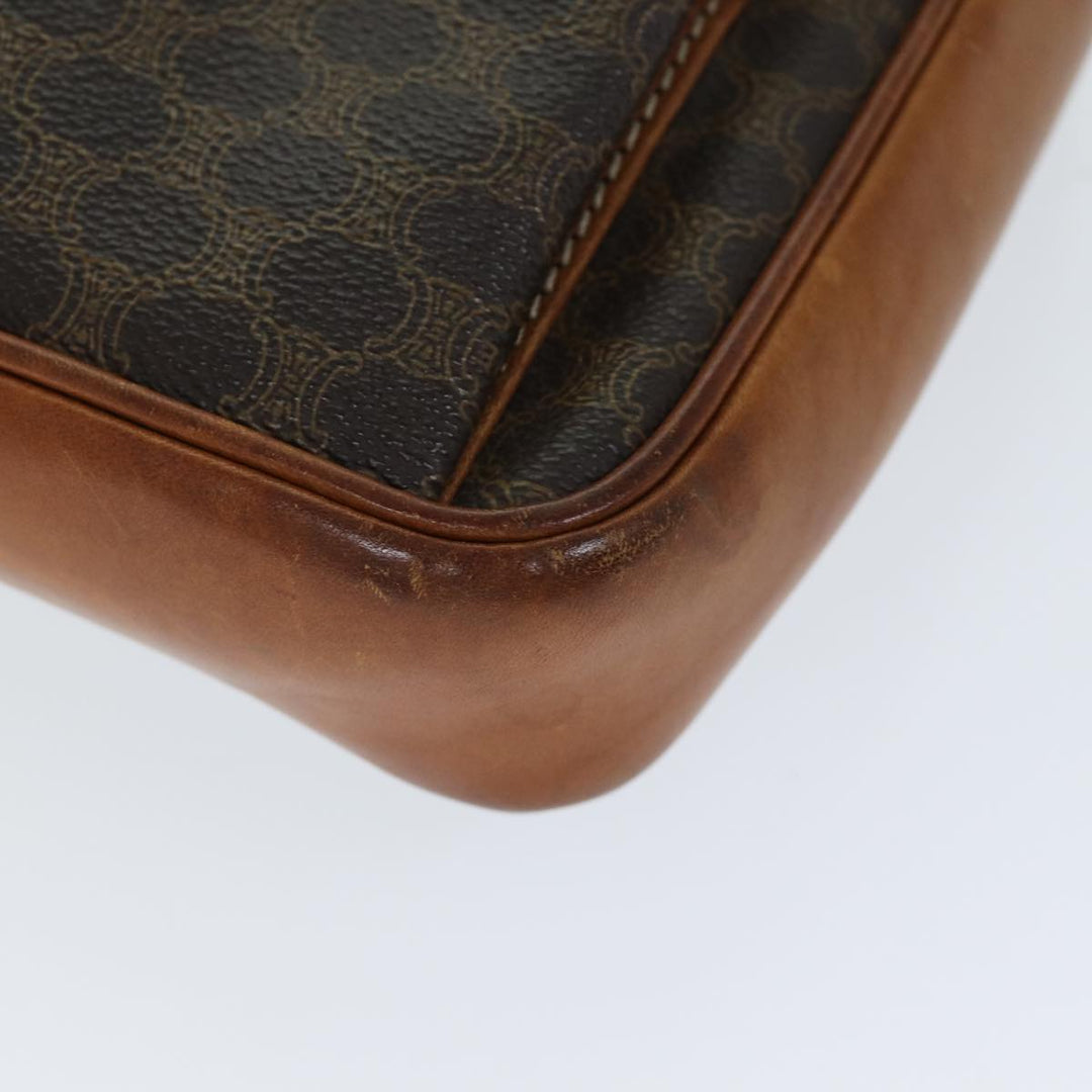 Celine Macadam Canvas Clutch Bag PVC Brown Auth bs14536