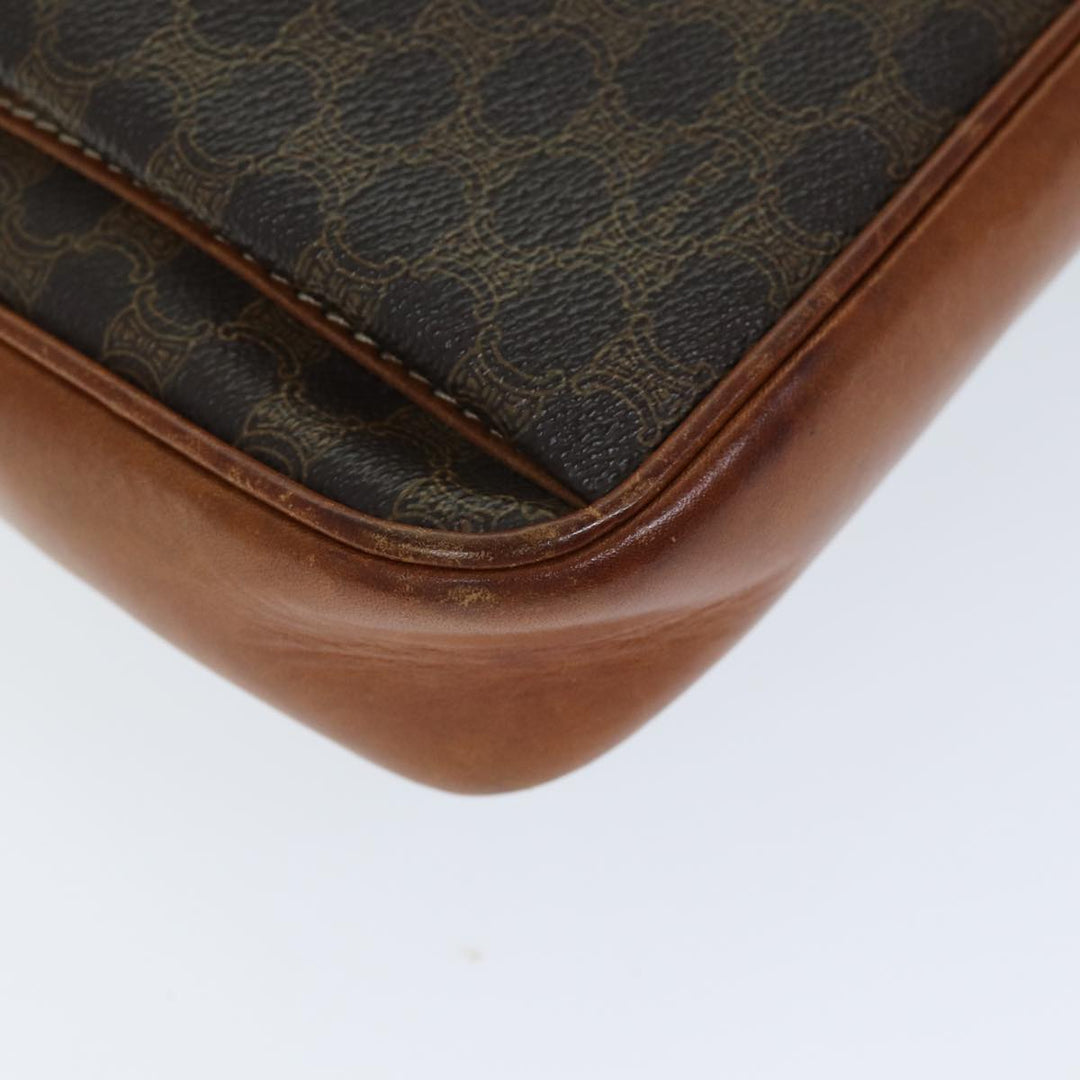 Celine Macadam Canvas Clutch Bag PVC Brown Auth bs14536