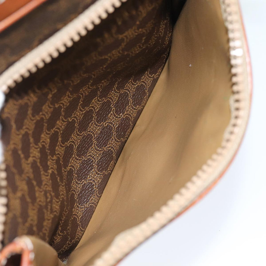 Celine Macadam Canvas Clutch Bag PVC Brown Auth bs14536