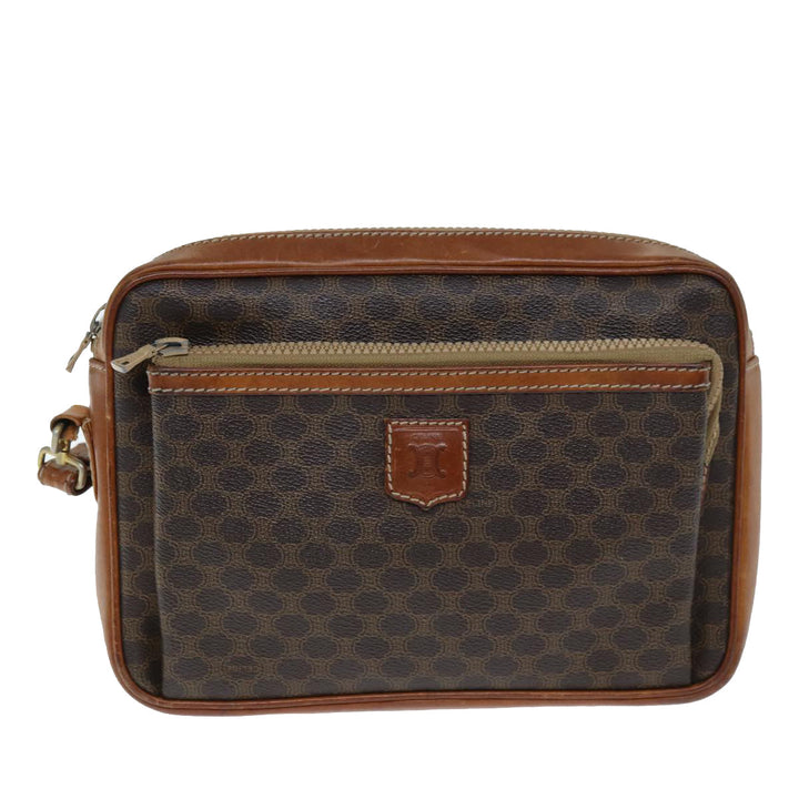 Celine Macadam Canvas Clutch Bag PVC Brown Auth bs14536