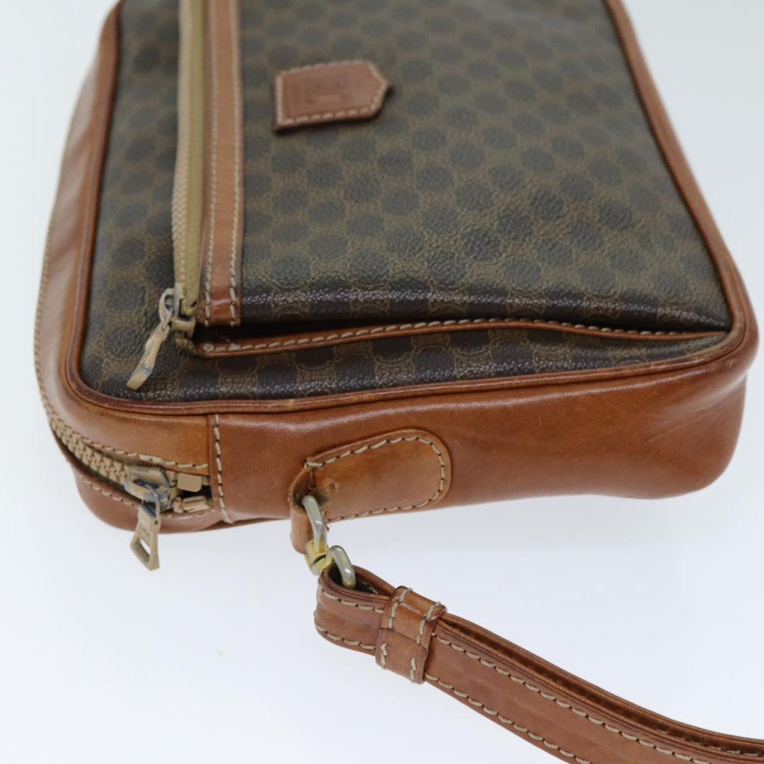 Celine Macadam Canvas Clutch Bag PVC Brown Auth bs14536