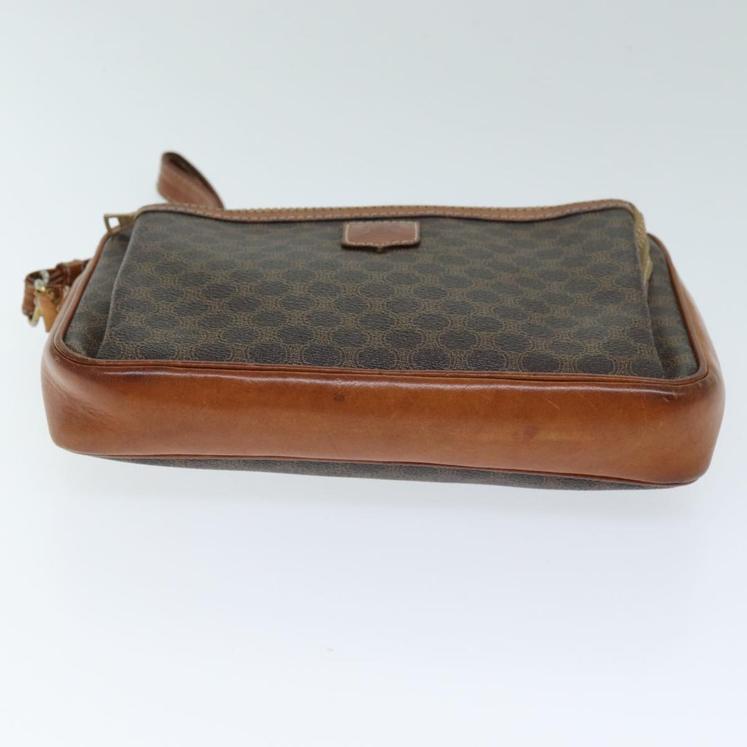 Celine Macadam Canvas Clutch Bag PVC Brown Auth bs14536