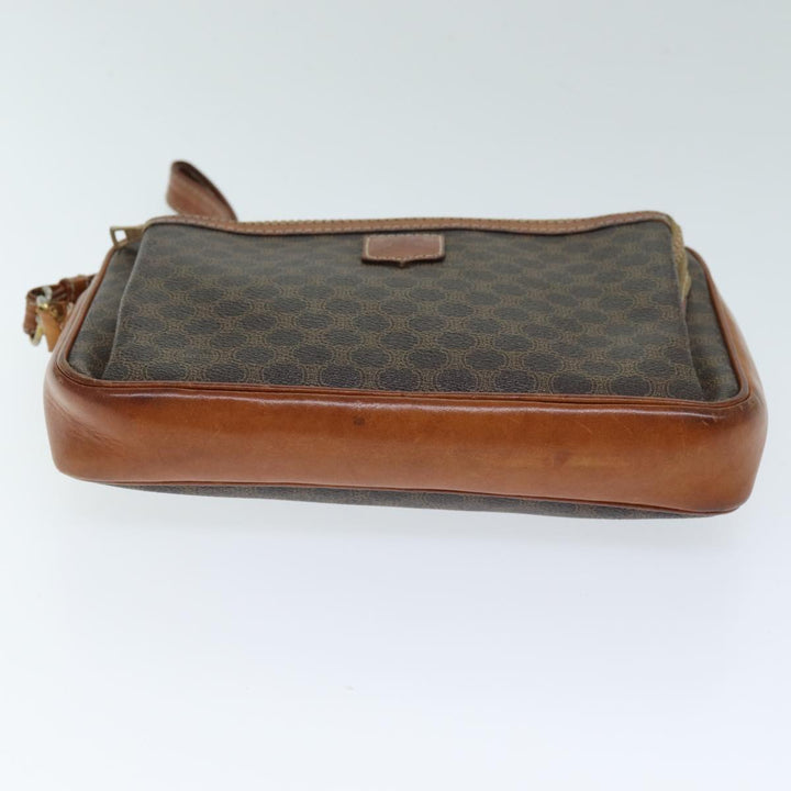 Celine Macadam Canvas Clutch Bag PVC Brown Auth bs14536
