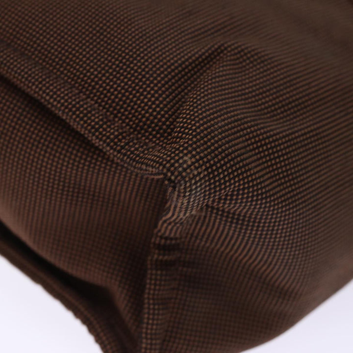 Top quality Hermes Clutch Bag Canvas Brown Auth bs14544