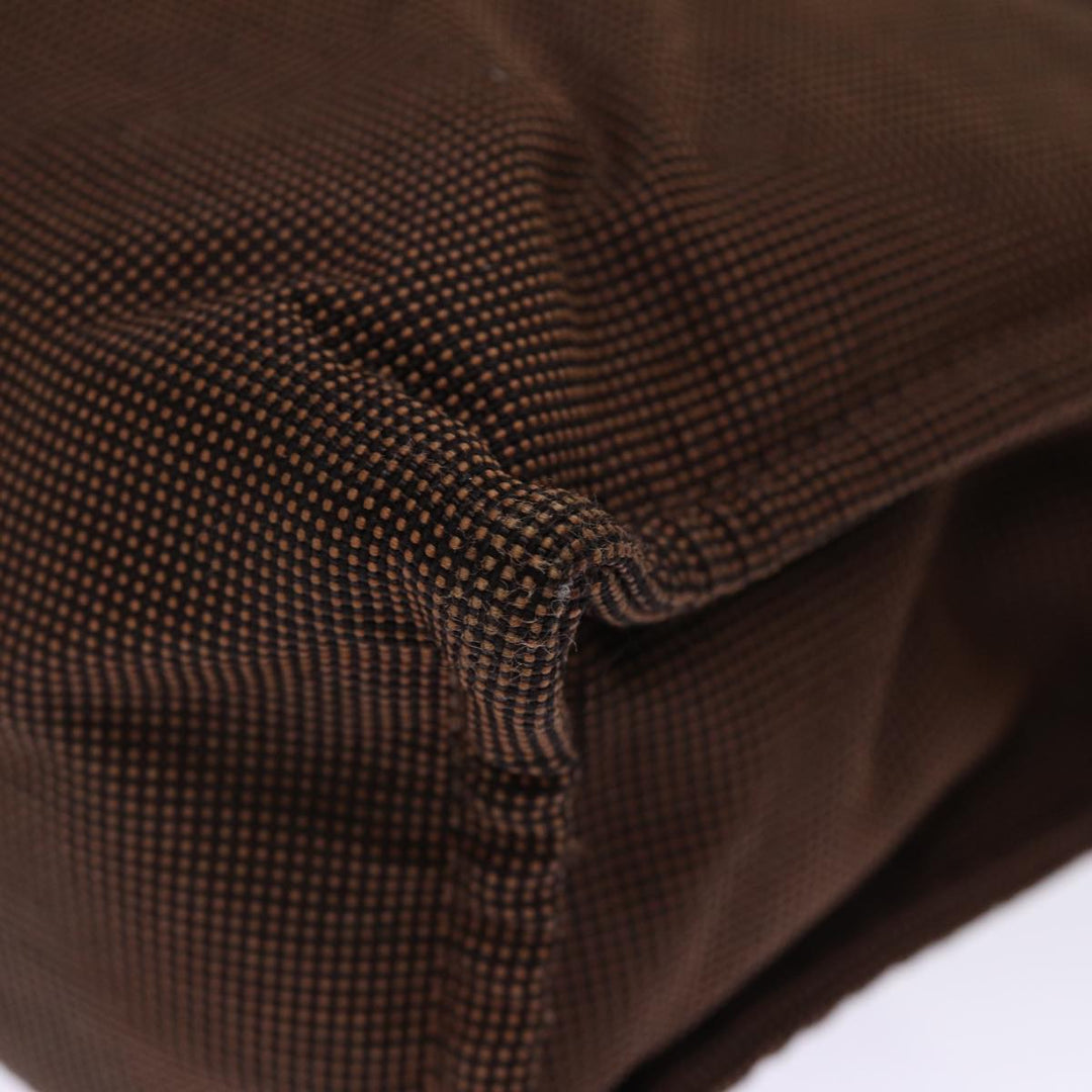 Top quality Hermes Clutch Bag Canvas Brown Auth bs14544