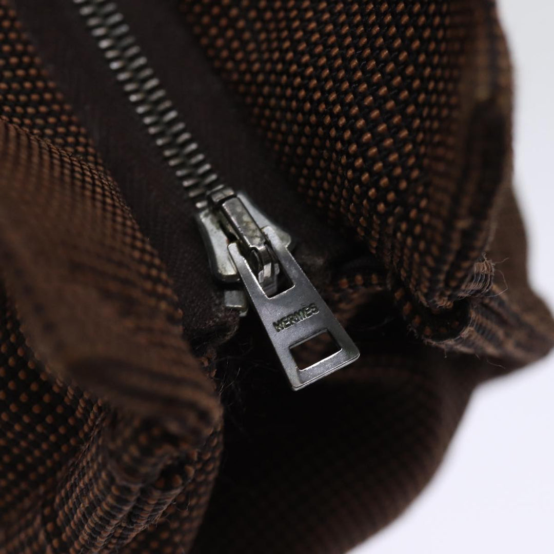 Top quality Hermes Clutch Bag Canvas Brown Auth bs14544