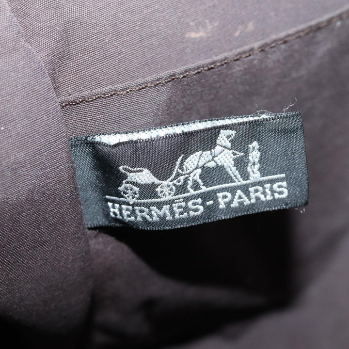 Top quality Hermes Clutch Bag Canvas Brown Auth bs14544