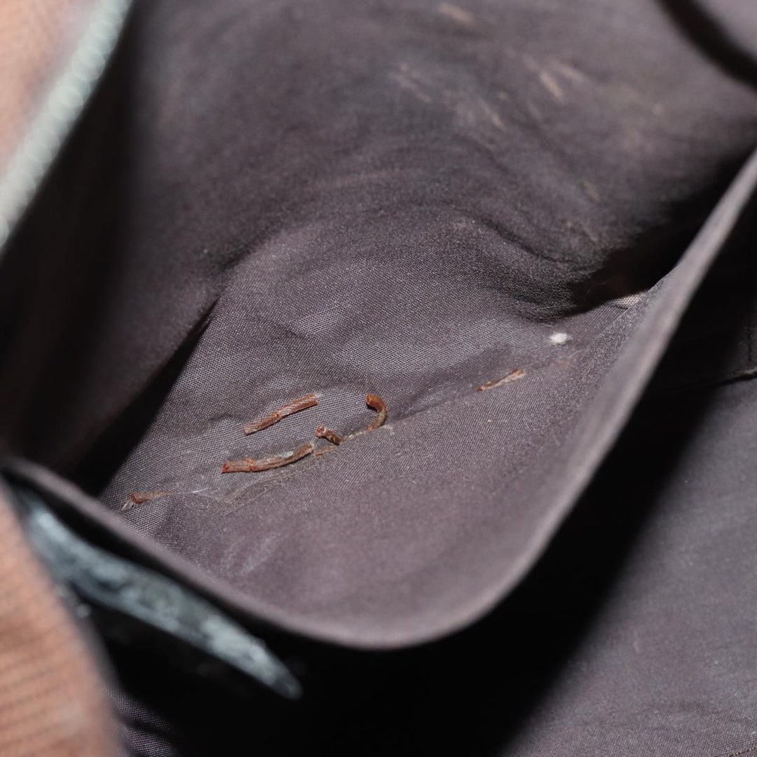 Top quality Hermes Clutch Bag Canvas Brown Auth bs14544