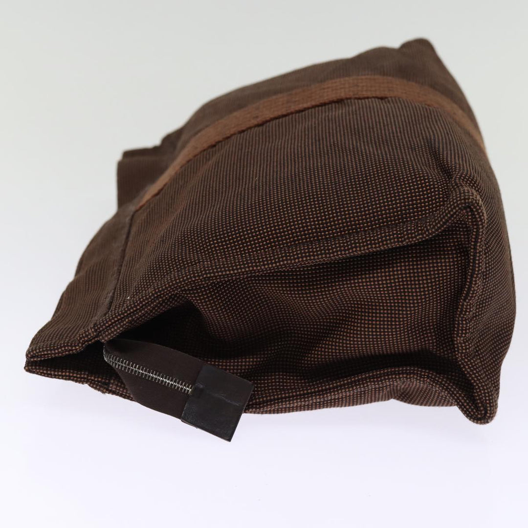 Top quality Hermes Clutch Bag Canvas Brown Auth bs14544