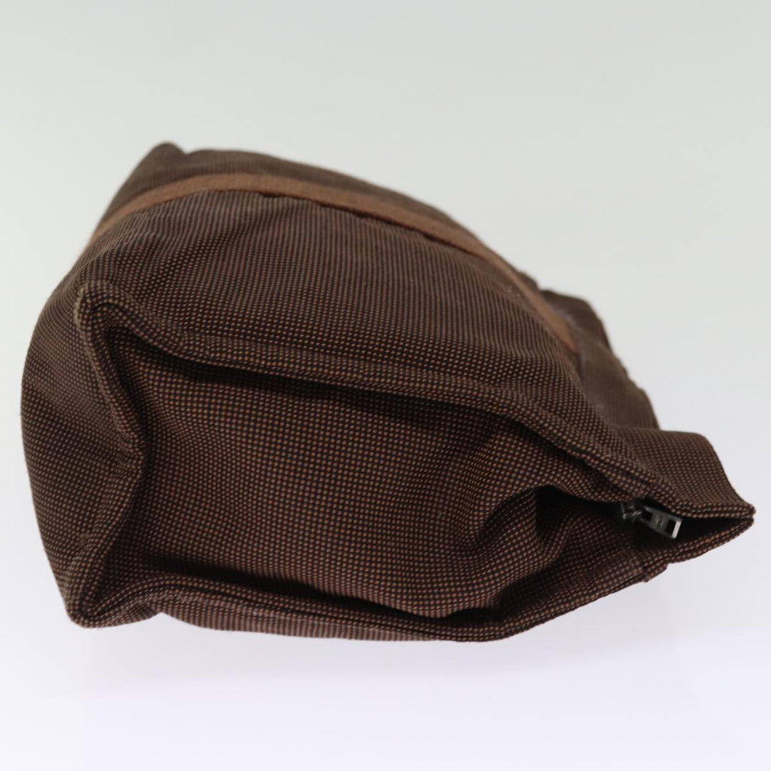 Top quality Hermes Clutch Bag Canvas Brown Auth bs14544