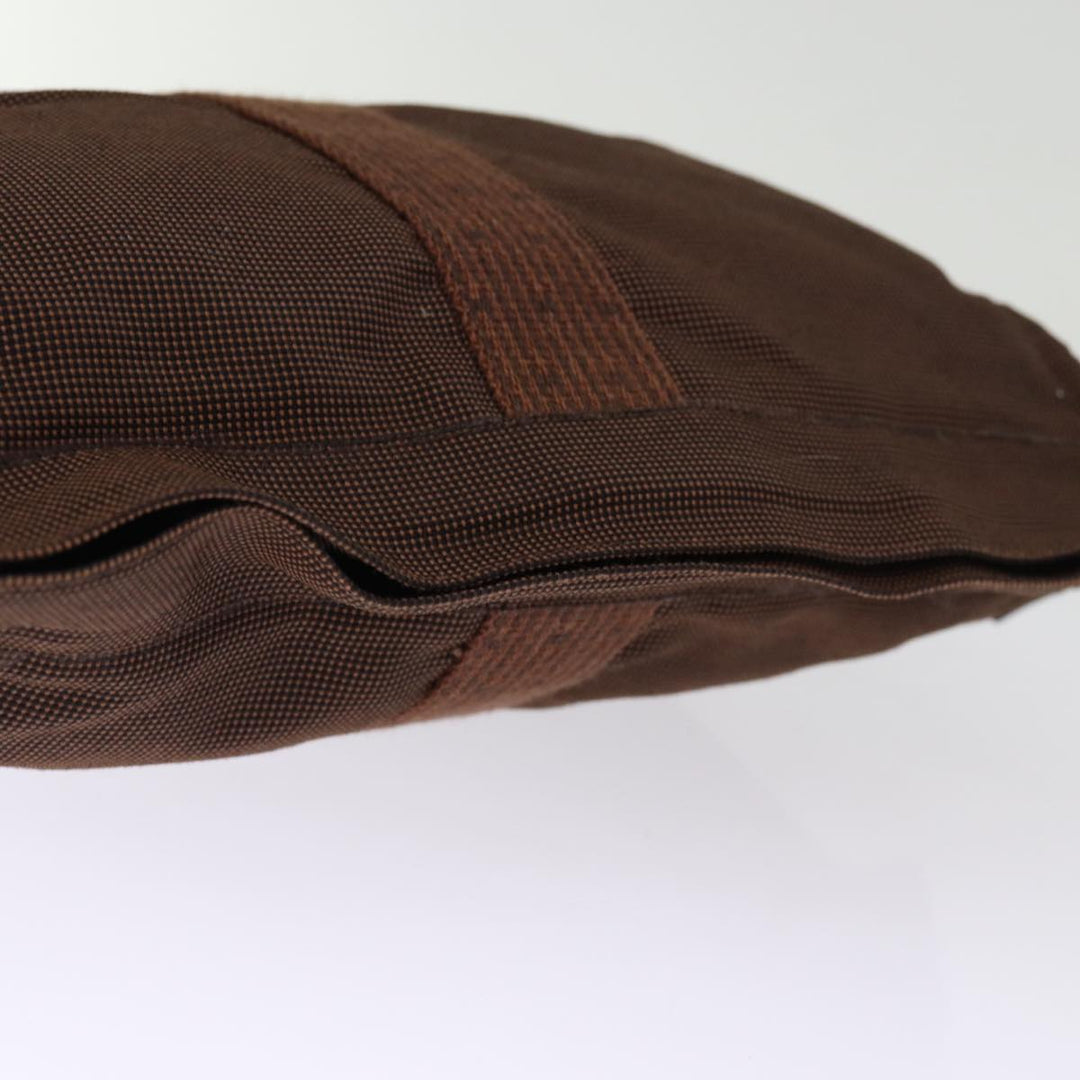 Top quality Hermes Clutch Bag Canvas Brown Auth bs14544