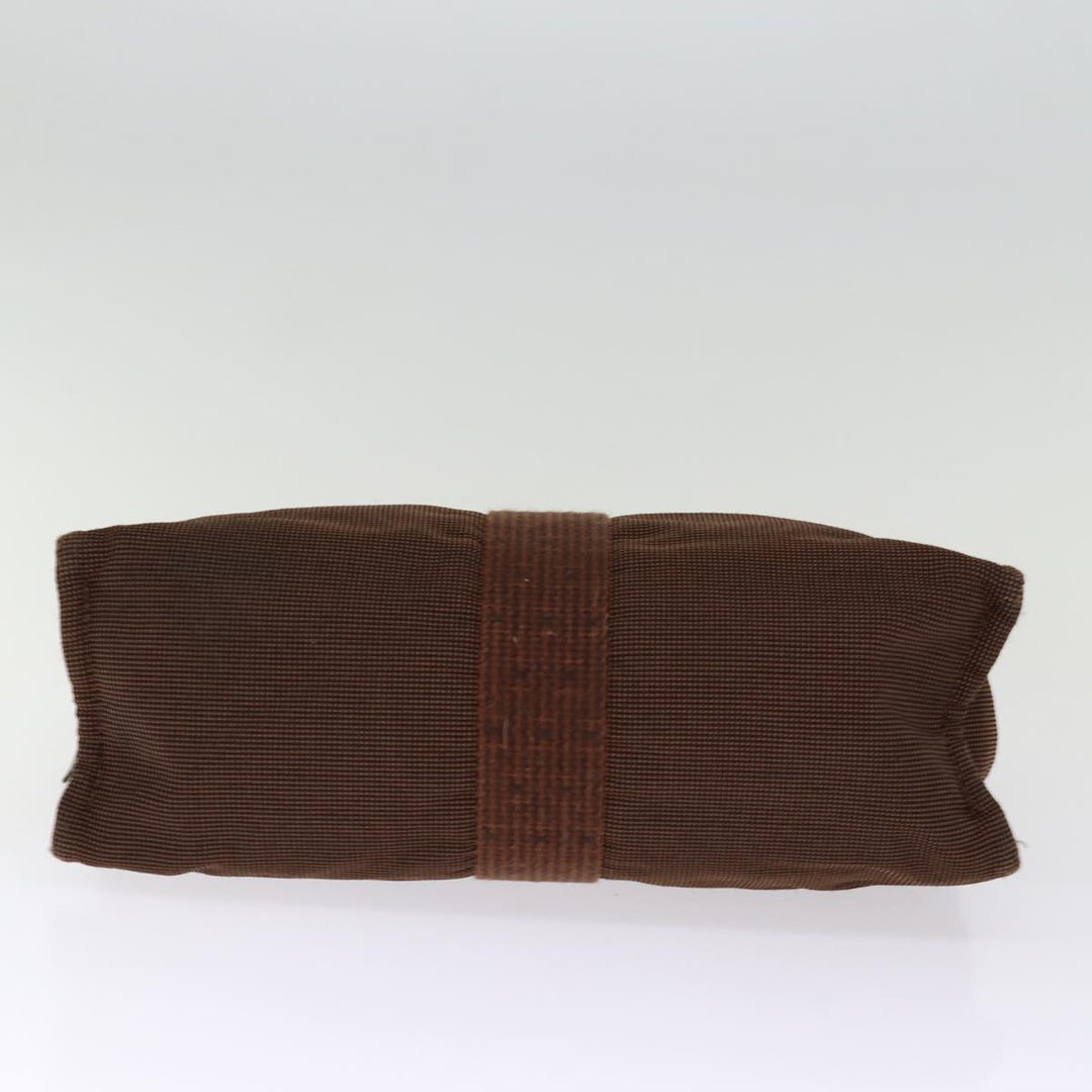 Top quality Hermes Clutch Bag Canvas Brown Auth bs14544