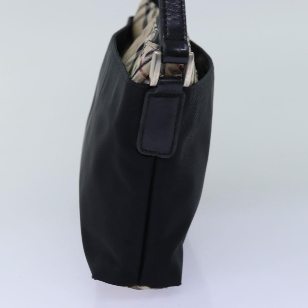 Burberry Nova Check Shoulder Bag Nylon Black Beige Auth bs14564