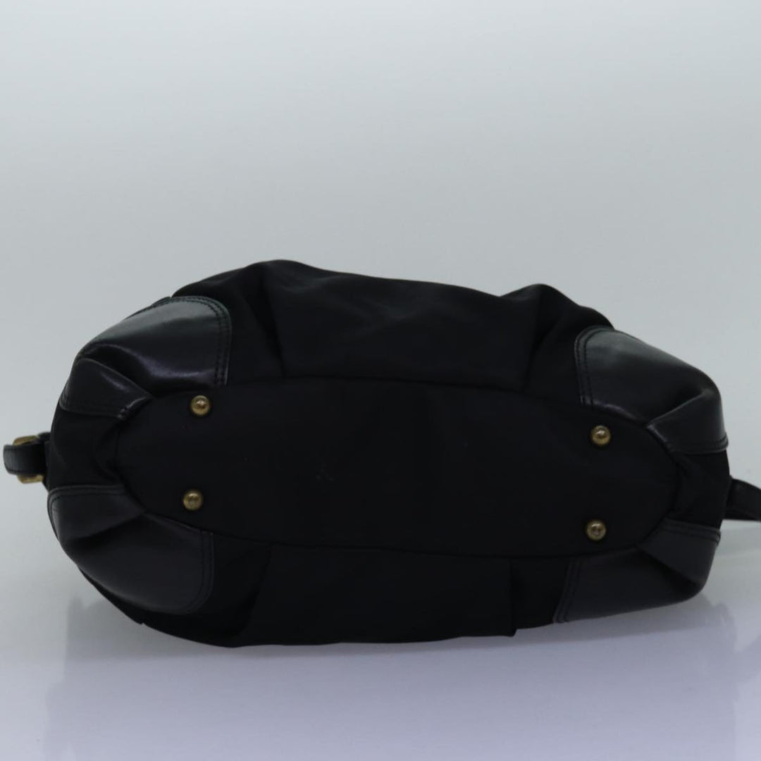 Burberry Blue Label Tote Bag Nylon Black Auth bs14565