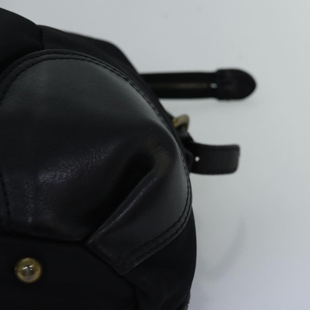Burberry Blue Label Tote Bag Nylon Black Auth bs14565