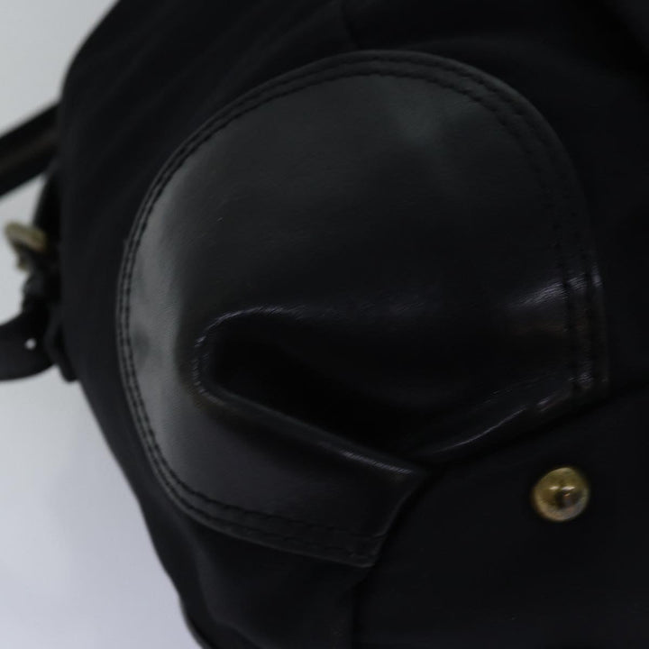 Burberry Blue Label Tote Bag Nylon Black Auth bs14565